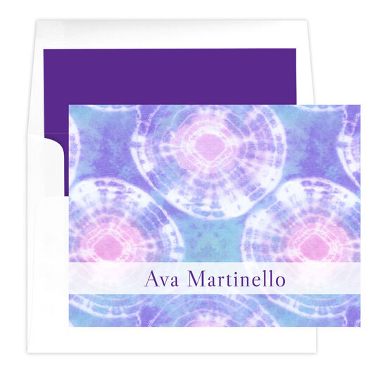 Purple and Pink Tie-Dye Folded Note Cards